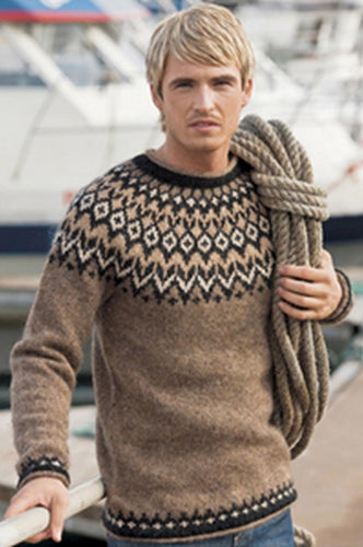 Opskrift på 28-3 RIDDARI - Islandsk sweater til herrer fra istex