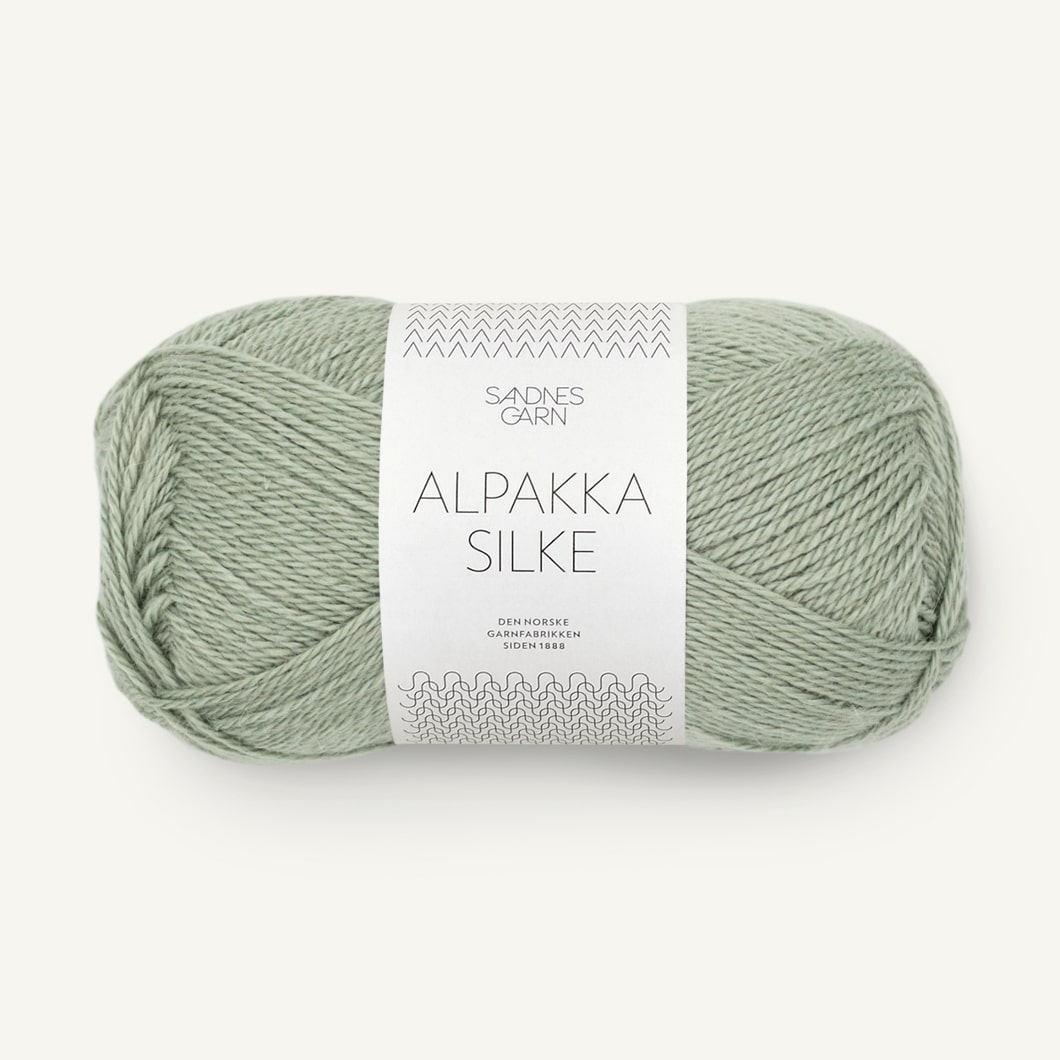 Plateau scaring Barnlig Alpakka Silke støvet lys grøn [8521] – Si-Ki Garn