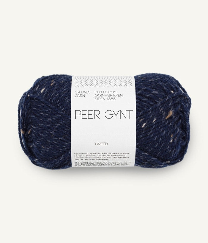 Peer Gynt marine m/natur tweed [5585]