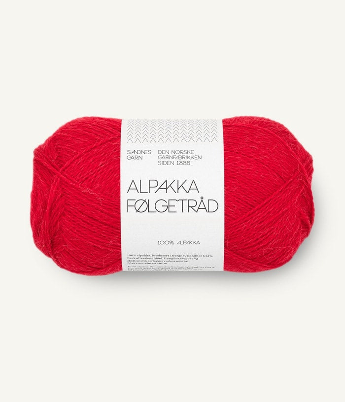 Alpakka Følgetråd rød [4219]