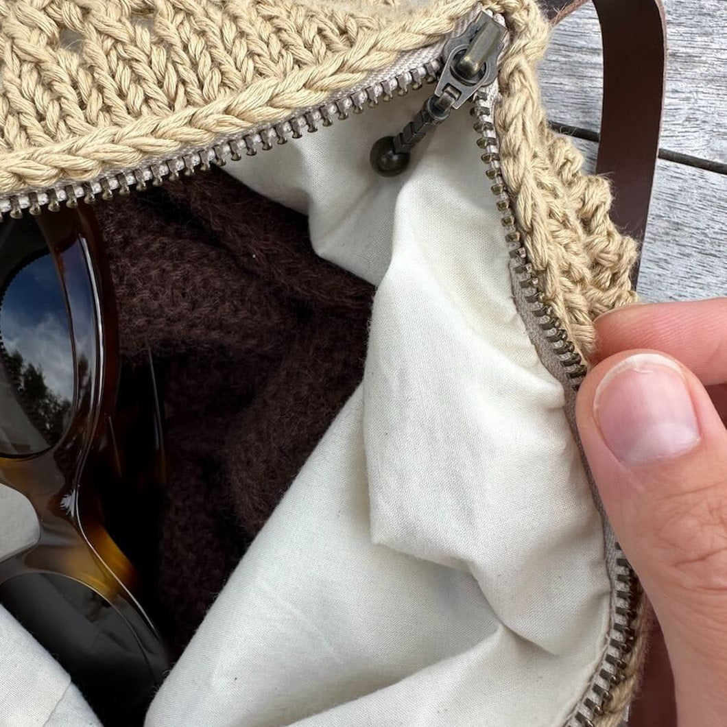 PetiteKnit For til taske med rund bund - 58 cm - natur