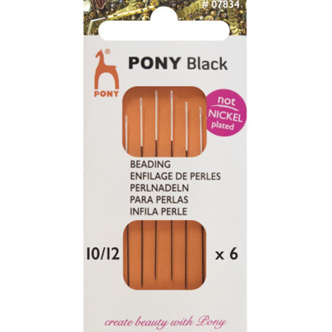 Pony Black perlenåle størrelse 10/12 (6 stk)