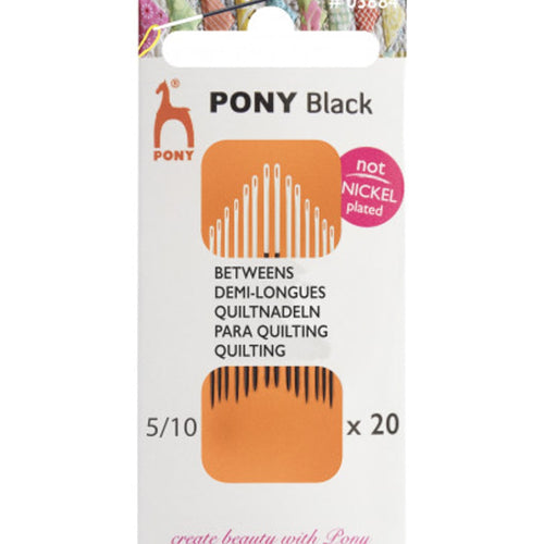 Pony Black quiltnåle størrelse 5/10 (20 stk)
