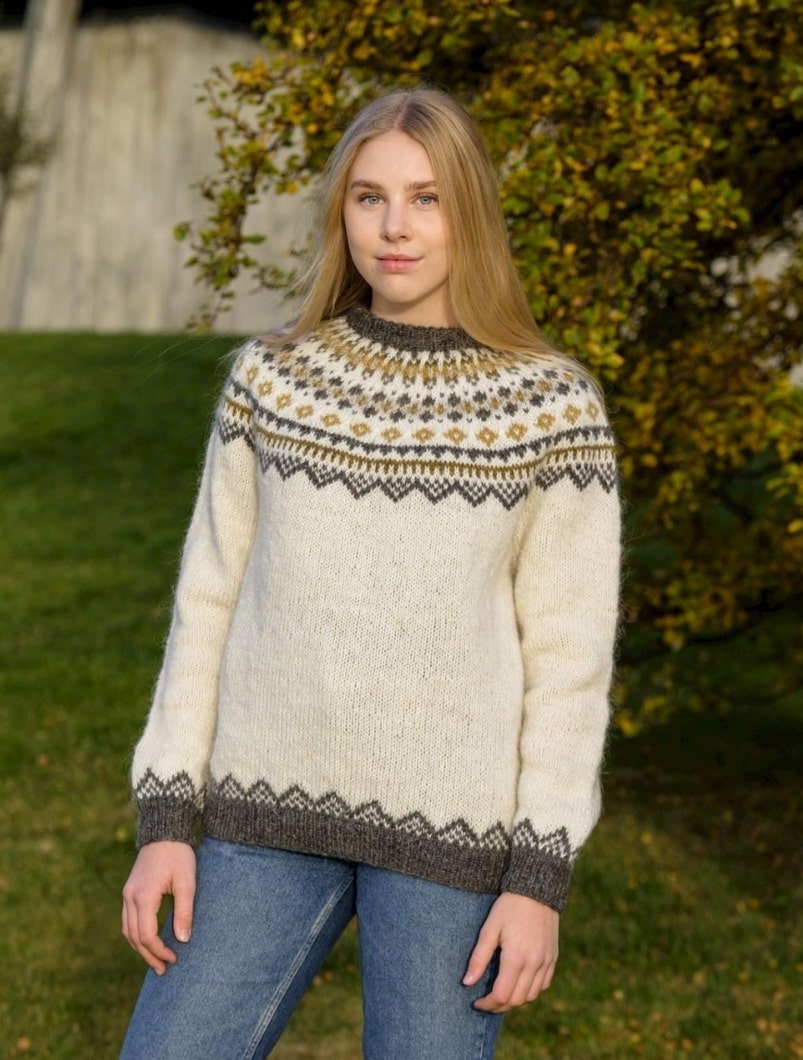 Opskrift på 36-16 SÓLKATLA - Islandsk sweater fra Istex