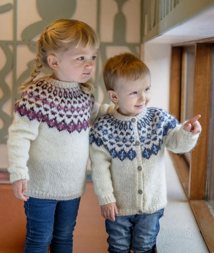 Opskrift på 36-17 FlÓI - Sweater/cardigan til børn fra Istex