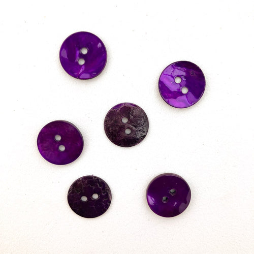 Knap perlemor mørk lilla [15 mm]