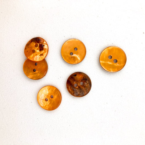 Knap perlemor orange 15 mm