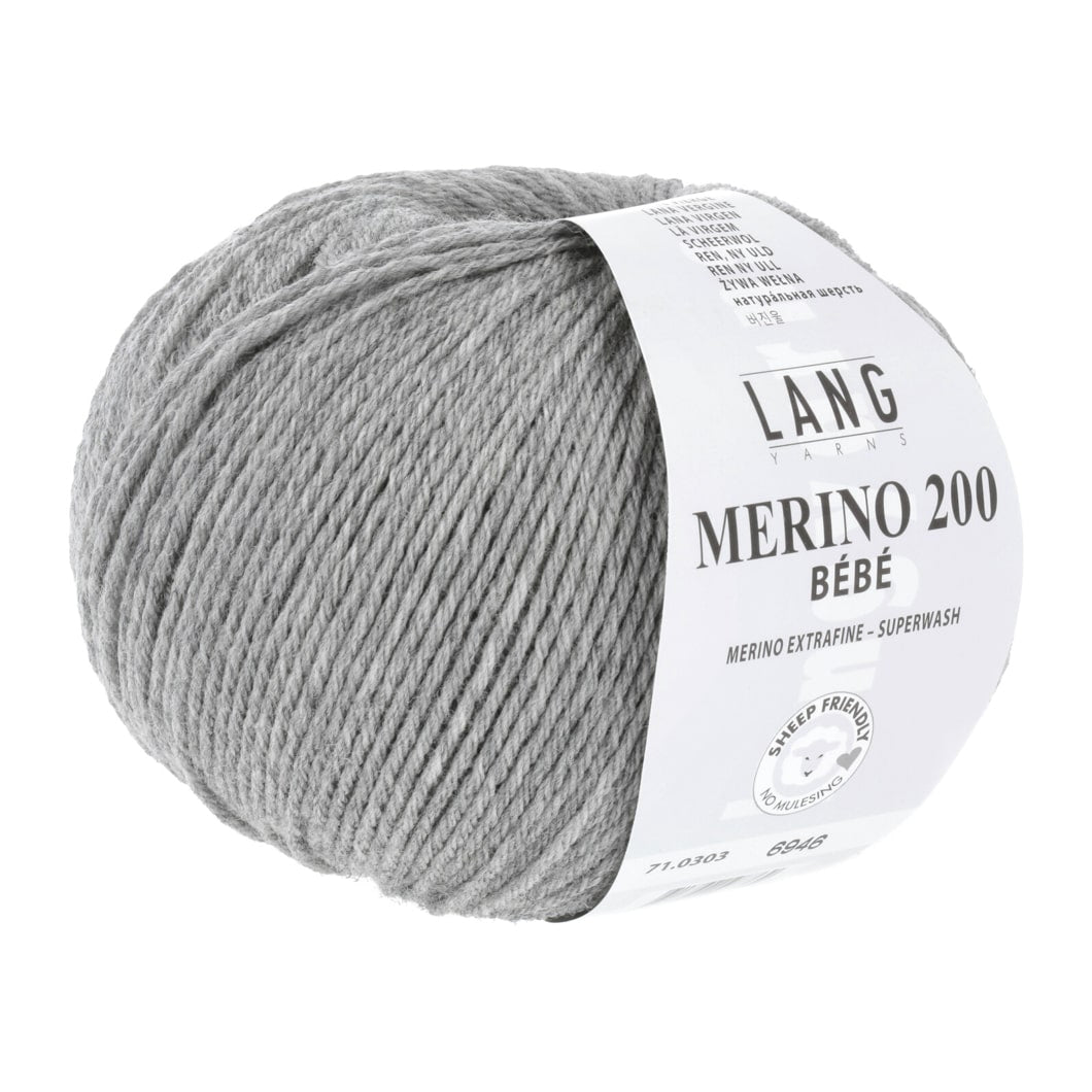 Lang Yarns Merino 200 Bébé grå [0303]