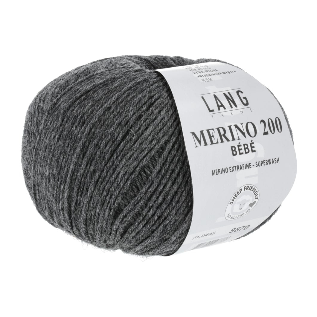Lang Yarns Merino 200 Bébé mørk grå [0405]
