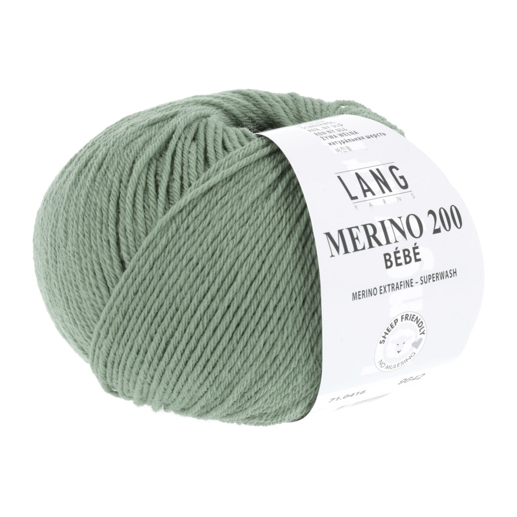 Lang Yarns Merino 200 Bébé støvet grøn [0416]