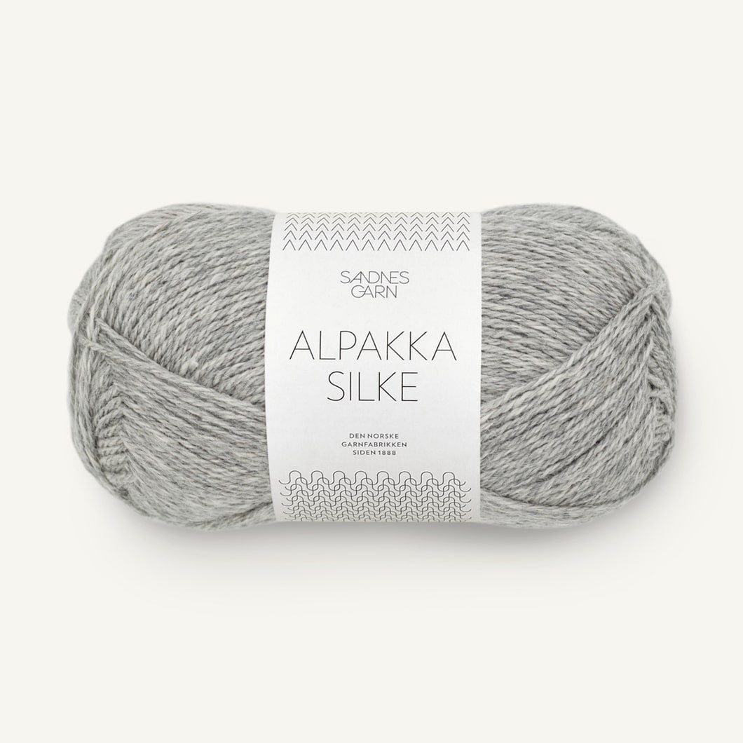 Sandnes Garn Alpakka Silke lys gråmeleret [1042]